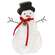 Rustic Wood Snowman Sitter With Red Velvet Scarf