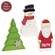 3 Set - Hand Carved Wooden Merry Santa, Snowman, & Tree Sitters