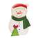 Hand Carved Wooden Snowman & Cardinal Sitter