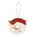 Hand Carved Snowman in Santa Hat Ornament