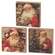 Vintage Santa Portrait 4" Square Block - 3 Asstd.