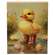 Duckling In Black & Yellow Polka Dot Rainboots Block - 4-1/2 In x 6 In, 51747