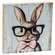 Bunny In Black Specs Block - 5 In Sq., 51749