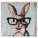 Bunny In Black Specs Block - 5 In Sq., 51749