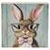Bunny In Pink Specs Block - 5 In Sq., 51751