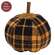 Mossy Orange & Black Plaid Pumpkin - 8"H