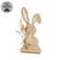 Wood Bunny with Foliage Sitter - 9"H