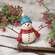 Resin Snowman Figurine with Blue Hat - 4.5"