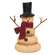 Resin Melting Top Hat Snowman With Burgundy Scarf - 7"H