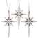 3 Set - Glittered Rustic Wood Guiding Star Ornaments