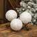Distressed White Wooden Snowflake Engraved Decorative Ball - 3 Asstd.