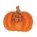 Hand Carved Wooden Give Thanks Pumpkin Sitter