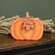 Hand Carved Wooden Give Thanks Pumpkin Sitter