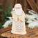 Glittered Ivory Wooden Santa With Snowflake Sitter