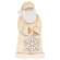 Glittered Ivory Wooden Santa With Snowflake Sitter