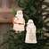 Glittered Ivory Santa & Snowflake Or Greenery Ornament - 2 Asstd.