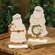 Glittered Ivory Wooden Santa With Wreath on Base