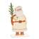 Glittered Ivory Wooden Santa With Greenery on Base