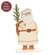 Glittered Ivory Wooden Santa With Greenery on Base