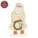 Glittered Ivory Wooden Santa With Wreath on Base