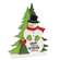 Snow Falling Winter Calling Wooden Snowman on Base