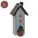 Wooden Snowy Blue Saltbox House - 7.5"H
