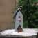 Wooden Snowy Blue Saltbox House - 7.5"H