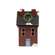 Wooden Snowy Red Double Chimney Saltbox House - 6"H