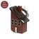 Wooden Snowy Slant Roof Red Saltbox House - 5.75"H
