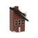 Wooden Snowy Slant Roof Red Saltbox House - 5.75"H