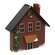 Wooden Snowy Red Christmas House - 10.5"H