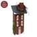 Wooden Snowy Red Saltbox House - 11.5"H