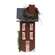 Wooden Snowy Red Saltbox House - 11.5"H