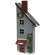 Wooden Snowy Blue Slant Roof Saltbox House - 14.25"H