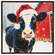 Santa Cow on the Farm Canvas