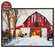 Cozy Christmas Barn with Cow Framed Canvas - 16.5x12.5