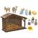 11 pc Set - Resin Nativity With Wooden Manger