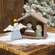 5 pc Set - Wooden Snowman Nativity With Manger