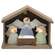 5 pc Set - Wooden Snowman Nativity With Manger