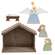 5 pc Set - Wooden Snowman Nativity With Manger