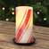 Glittered Candy Cane Timer Pillar - 2.75" x 6"