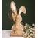 Wood Bunny with Foliage Sitter - 12"H
