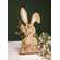 Wood Bunny with Foliage Sitter - 9"H