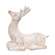White Distressed Resin Upward-Look Reindeer - 4.5"