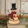 Resin Melting Top Hat Snowman With Burgundy Scarf - 7"H