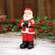 Resin Vintage Santa Holding Poinsettias - 6.75"H