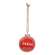 Peace Red Ceramic Ornament - 2.75"H
