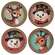 Nostalgic Winter Friend Mini Round Portrait Coaster - 4 Asstd.