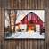 Cozy Christmas Barn with Cow Framed Canvas - 16.5x12.5