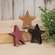 3 Set - Mustard, Burgundy, and Black Wooden Stars